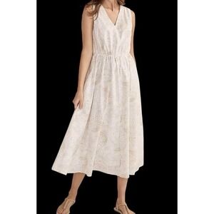 Haven Well Within Cotton Voile Shell Midi Dress White Christening Sleeveless New